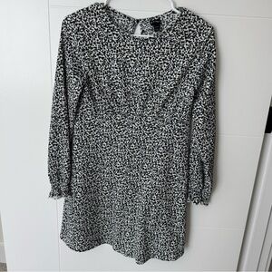 art class Black and White Long Sleeve Printed Girls Dress